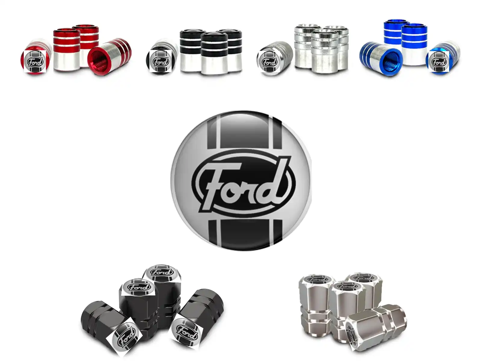 Ford Cappelli valvola Auto Stile Metallizzato